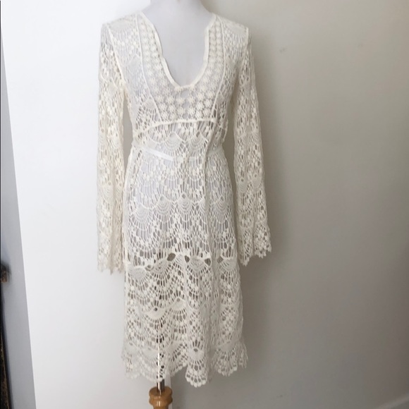 white crochet beach dress